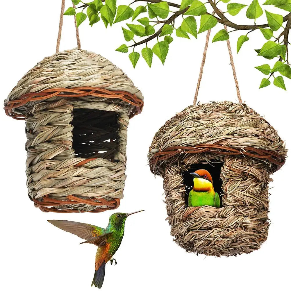 Handwoven Straw Bird Nest for Parrots Outdoor Use - Smarsty