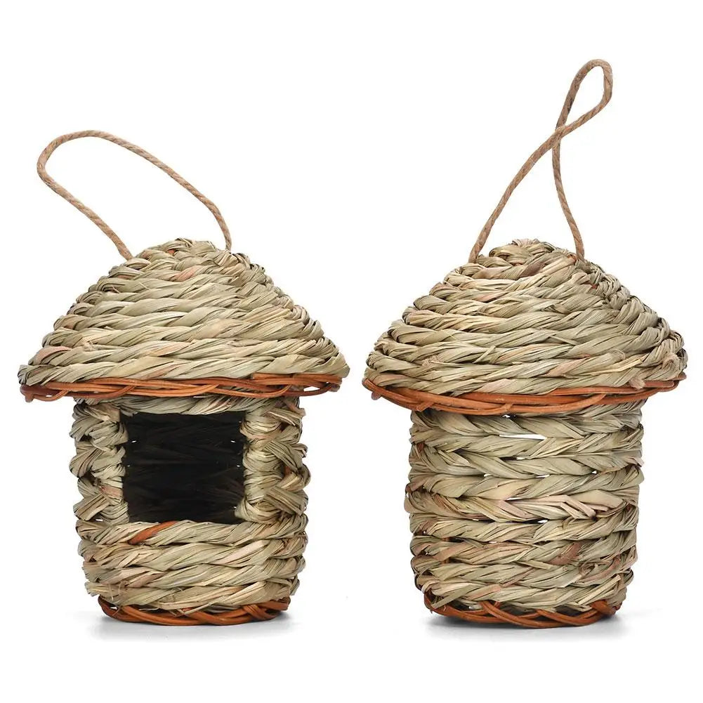 Handwoven Straw Bird Nest for Parrots Outdoor Use - Smarsty