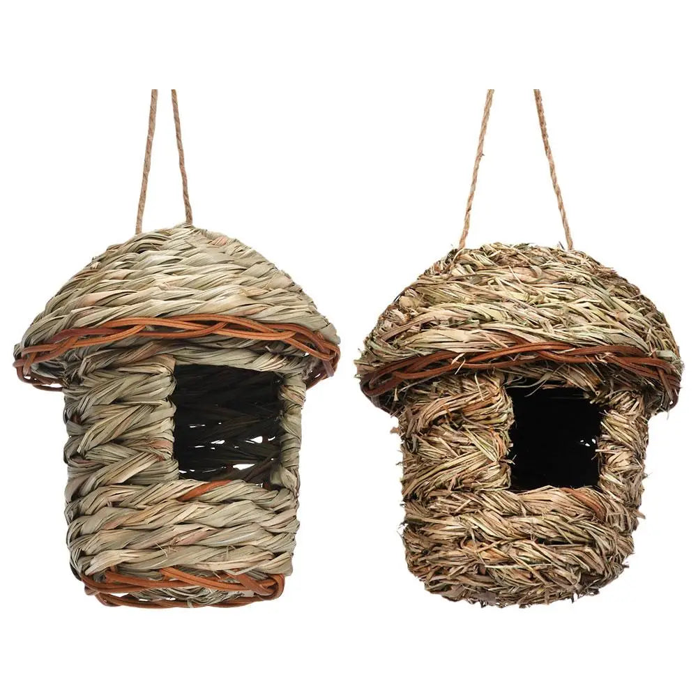 Handwoven Straw Bird Nest for Parrots Outdoor Use - Smarsty