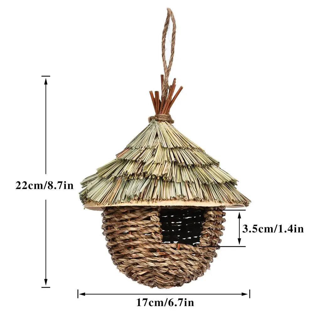 Handwoven Straw Bird Nest for Parrots Outdoor Use - Smarsty