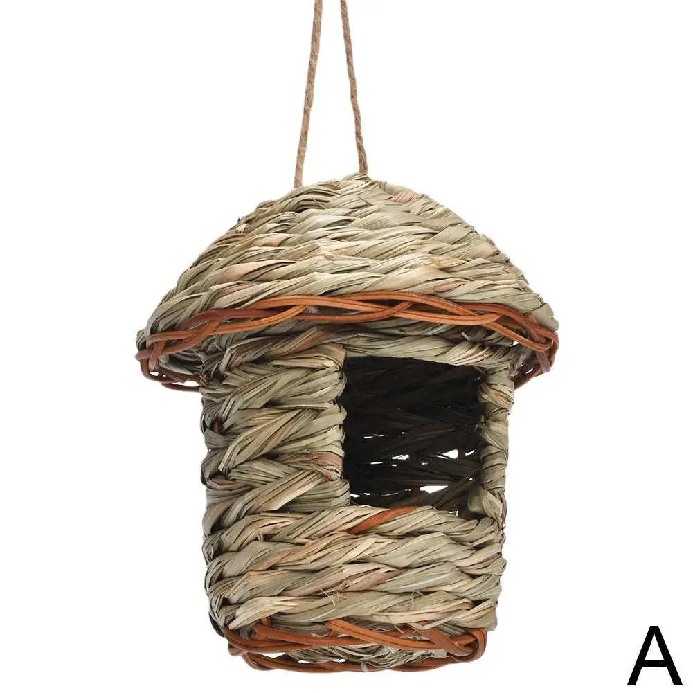 Handwoven Straw Bird Nest for Parrots Outdoor Use - Smarsty