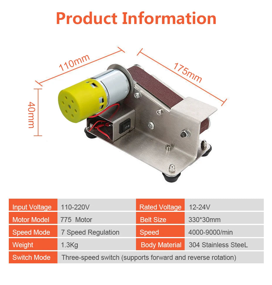 Mini Electric Belt Sander for Efficient Woodworking - Smarsty