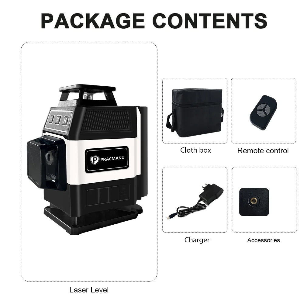 Pracmanu Mini 4D Green Laser Level with Self-Leveling Precision - Smarsty