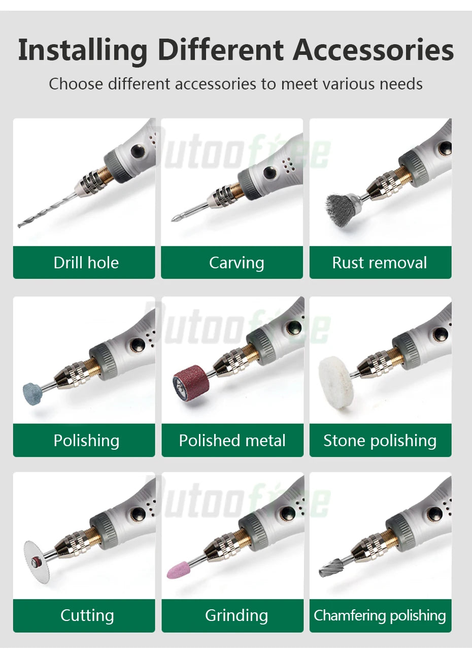 USB Cordless Mini Drill with Variable Speed and Accessories - Smarsty