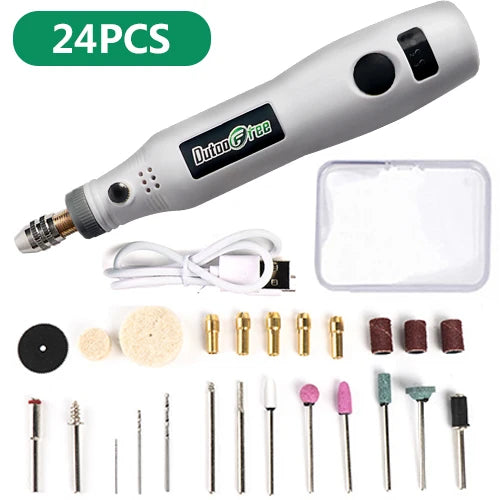 USB Cordless Mini Drill with Variable Speed and Accessories - Smarsty