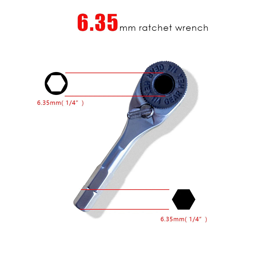 Multifunctional 1/4 Inch Ratchet Wrench with Insulated Handle - Smarsty
