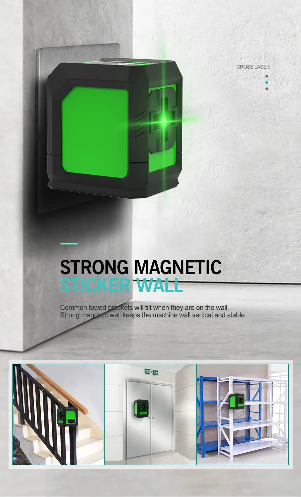 HILDA Green Laser Level with Magnetic Support and Precision - Smarsty