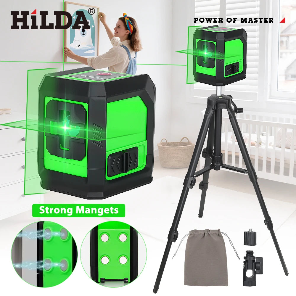 HILDA Green Laser Level with Magnetic Support and Precision - Smarsty