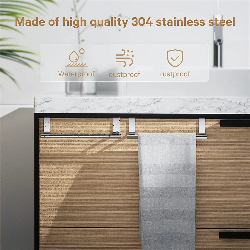 Stainless Steel Over Door Towel Rack for Space Saving - Smarsty