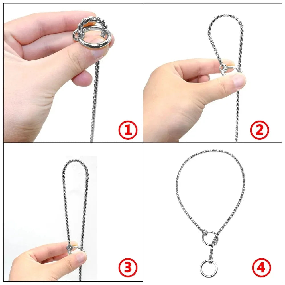 Stainless Steel Adjustable Dog Choke Collar for Training - Smarsty