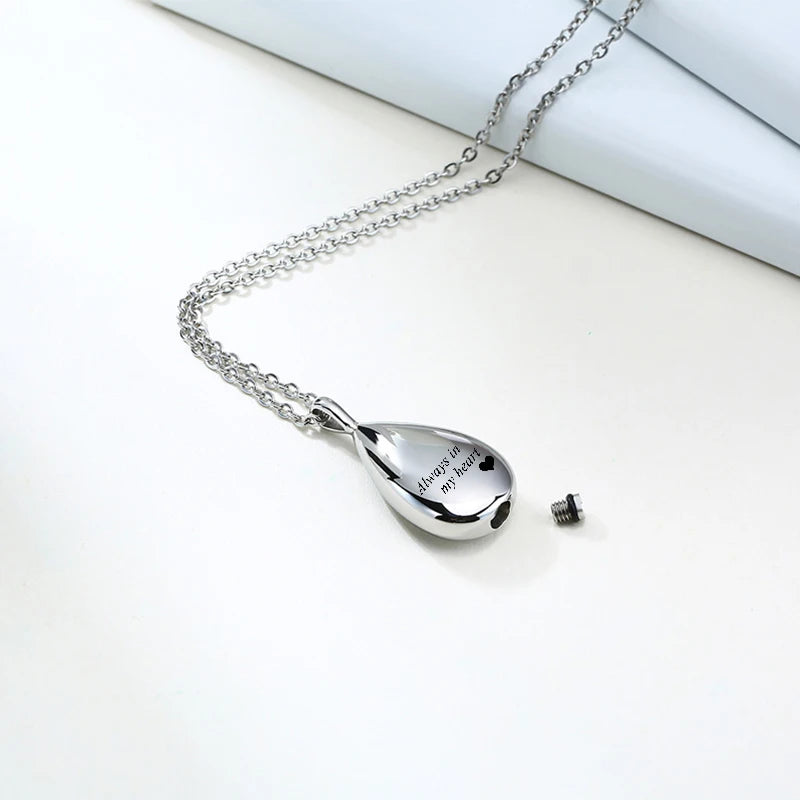 Teardrop Ashes Necklace Elegant Cremation Jewelry - Smarsty