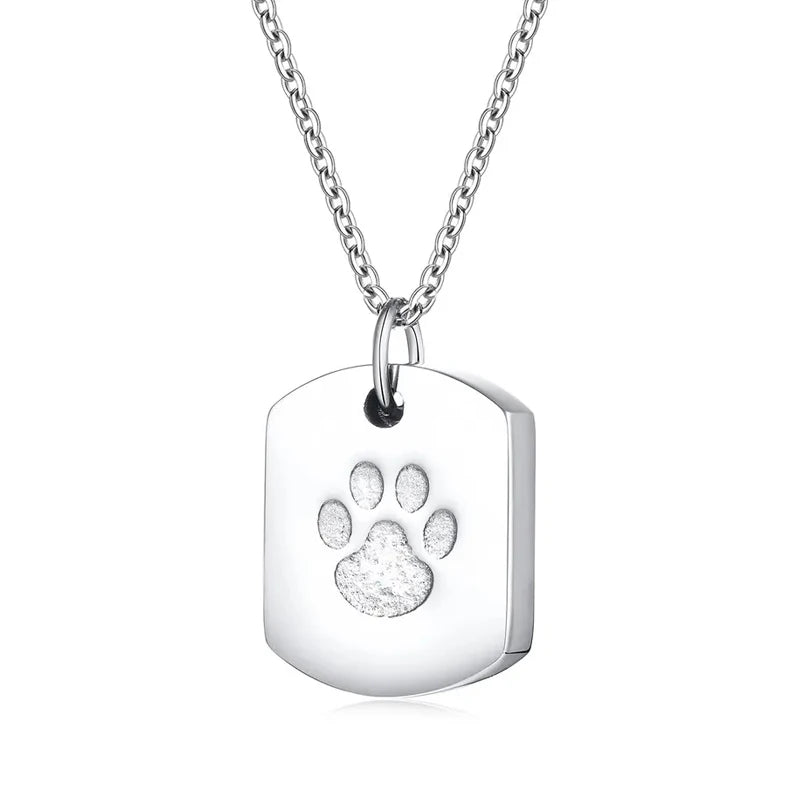 Cremation Jewelry Paw Print Urn Necklace for Pets - Smarsty