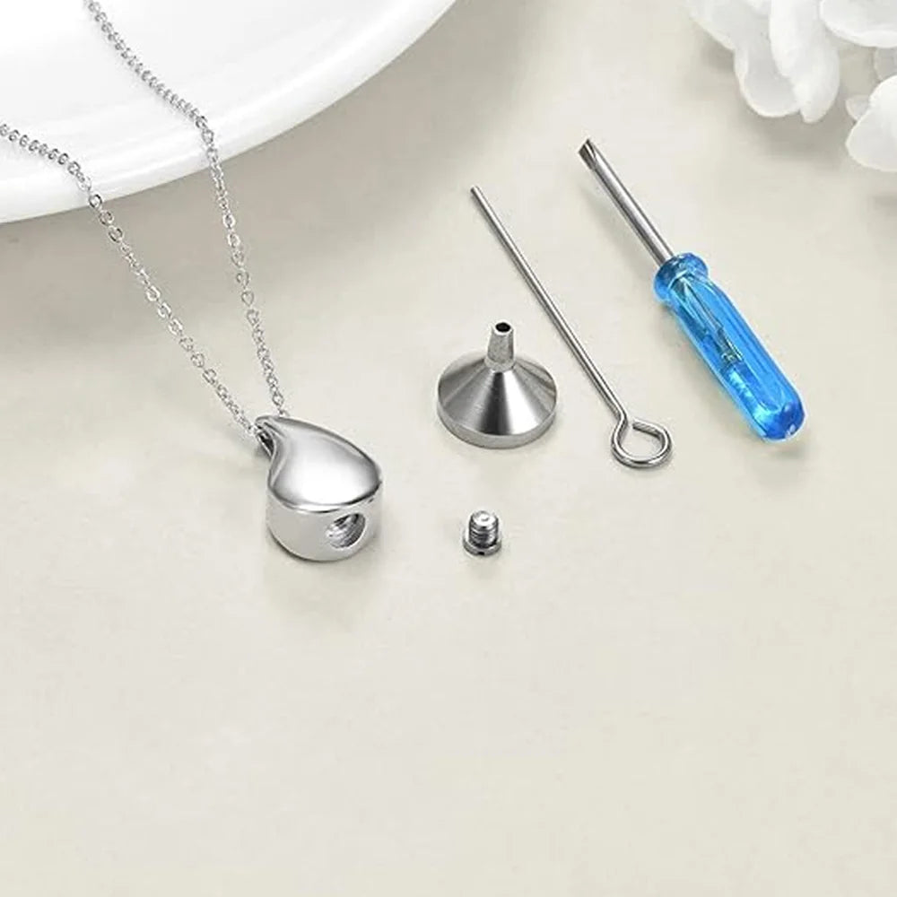 Cremation Jewelry Teardrop Urn Necklace for Ashes - Smarsty