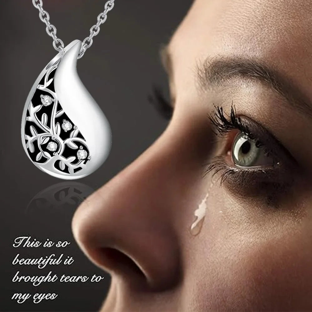 Cremation Jewelry Teardrop Urn Necklace for Ashes - Smarsty