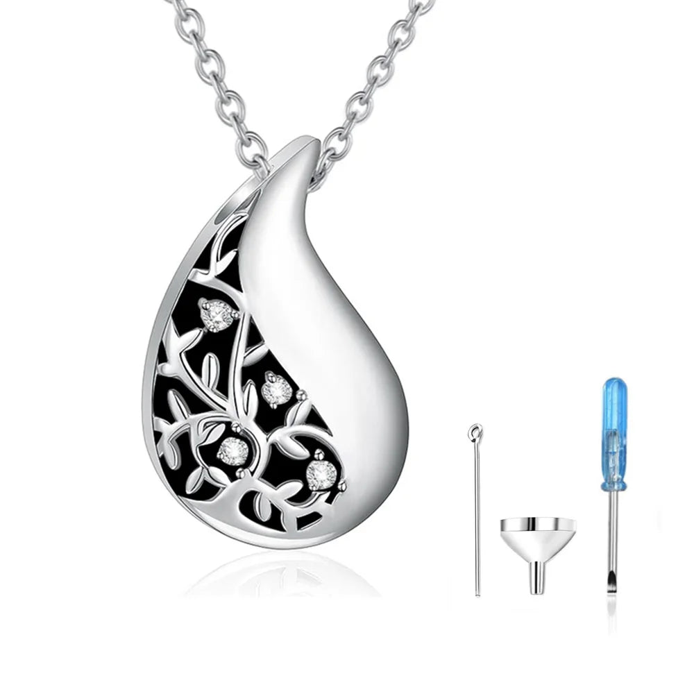 Cremation Jewelry Teardrop Urn Necklace for Ashes - Smarsty