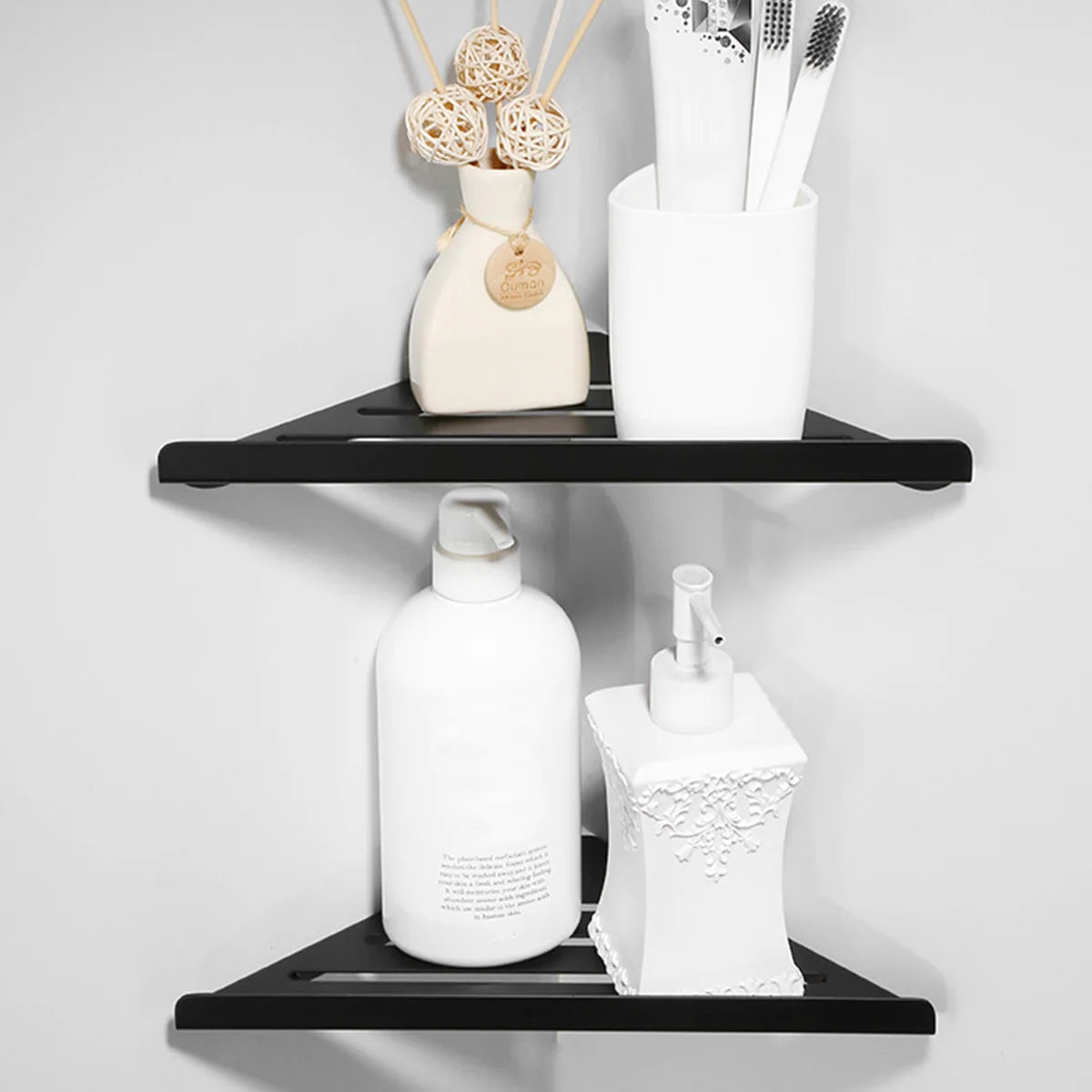 No Drilling Bathroom Corner Shelf Heavy Duty Stainless Steel - Smarsty