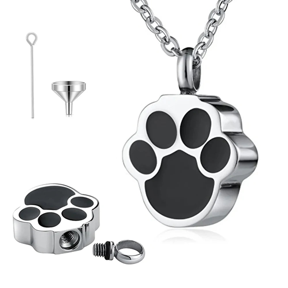Pet Paw Print Cremation Jewelry Necklace for Ashes - Smarsty