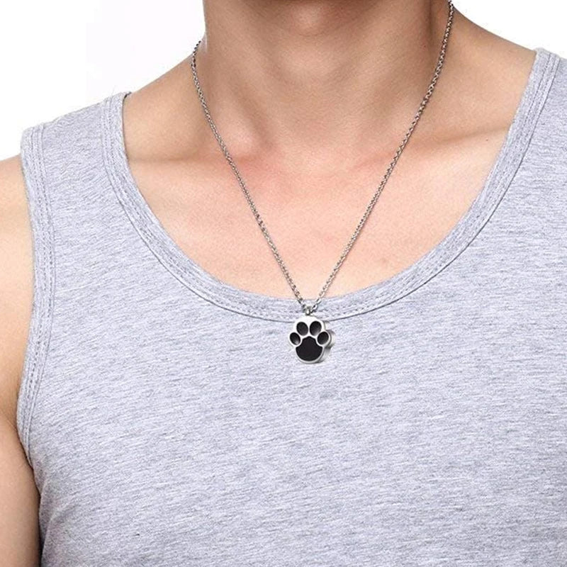 Pet Paw Print Cremation Jewelry Necklace for Ashes - Smarsty