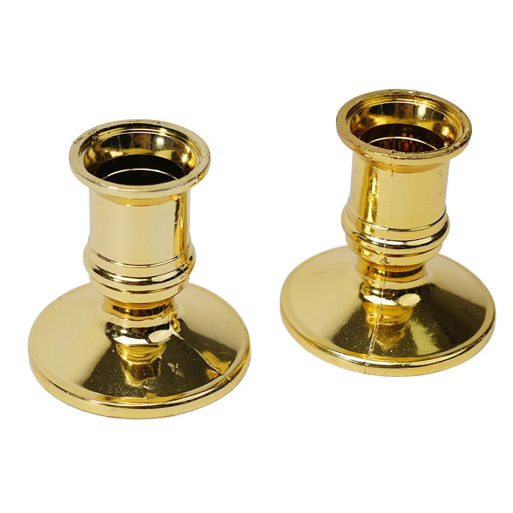 Silver Gold Taper Candle Holders Set for Elegant Home Decor - Smarsty