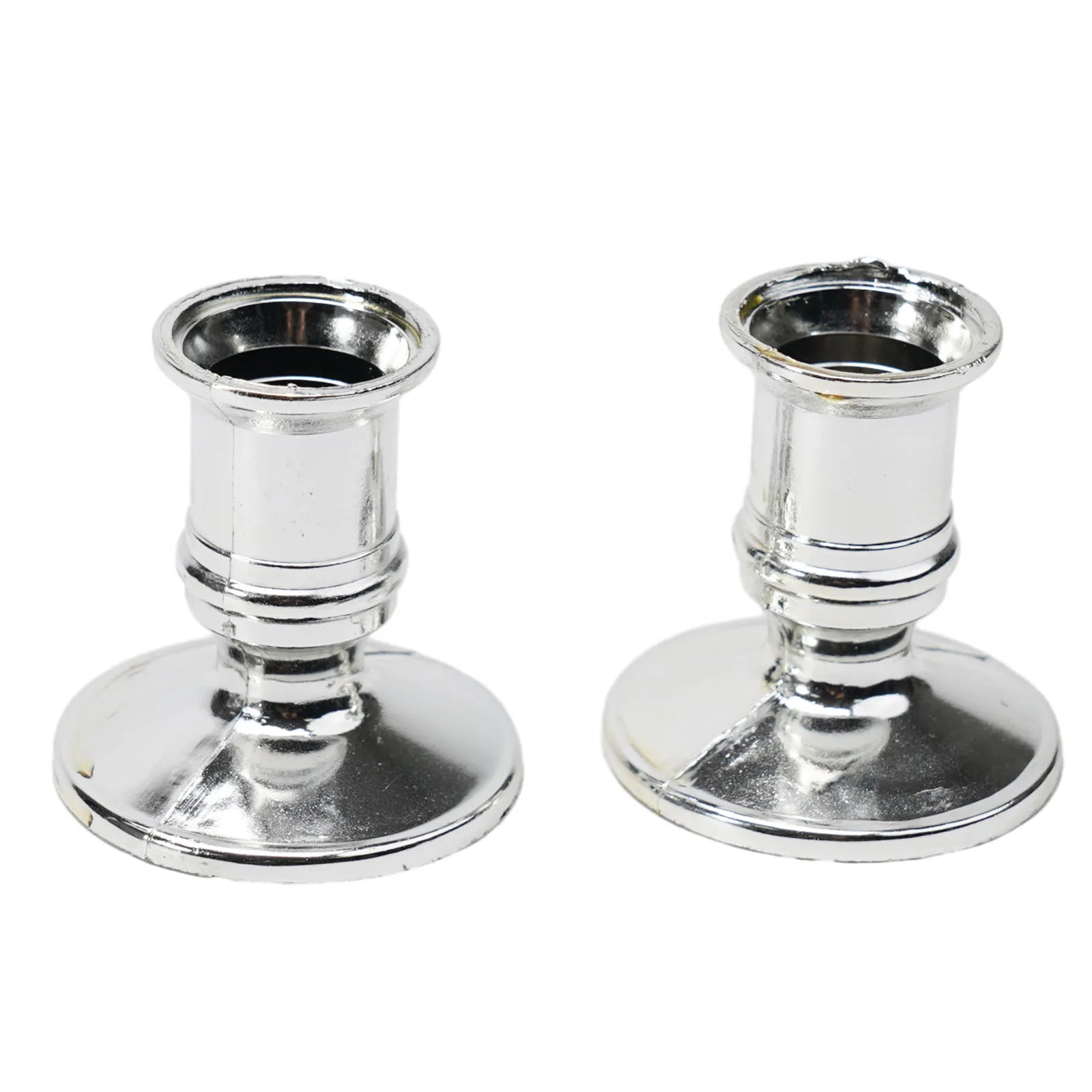 Silver Gold Taper Candle Holders Set for Elegant Home Decor - Smarsty