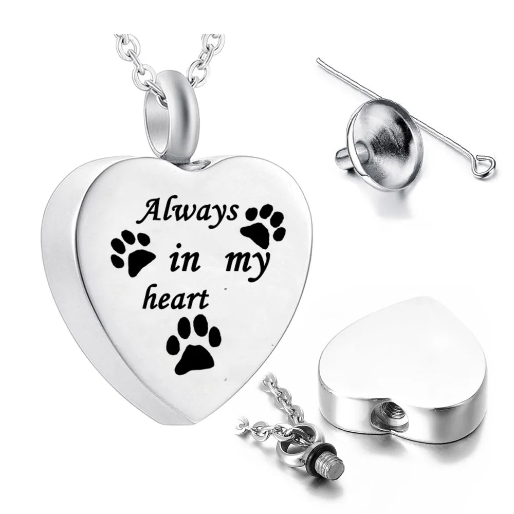 Stainless Steel Heart Cremation Jewelry for Pet Ashes - Smarsty
