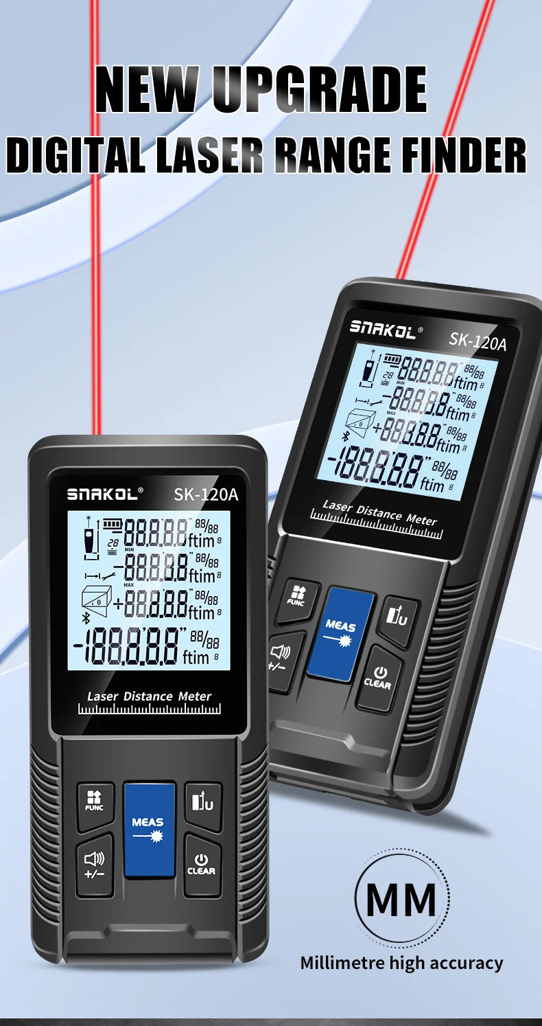 Snakol Laser Distance Meter with Rechargeable Battery - Smarsty