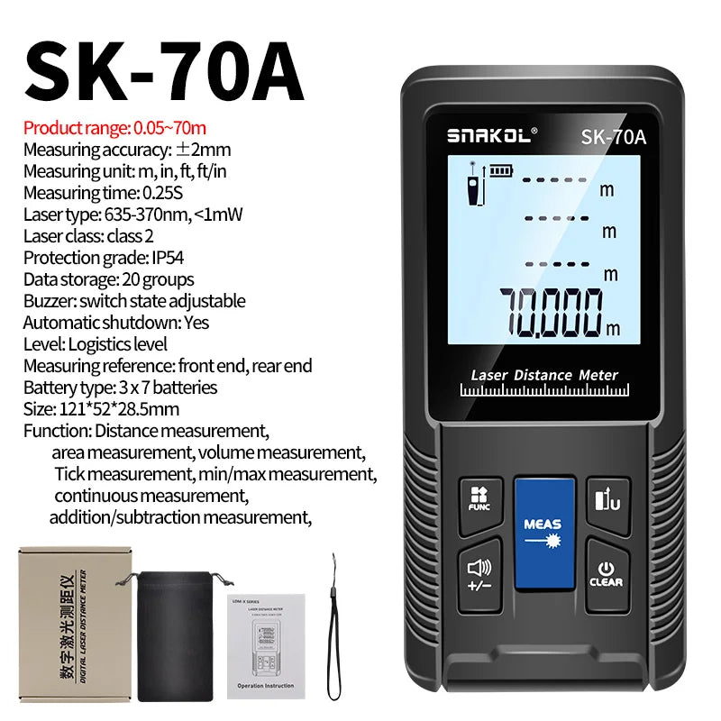 Snakol Laser Distance Meter with Rechargeable Battery - Smarsty