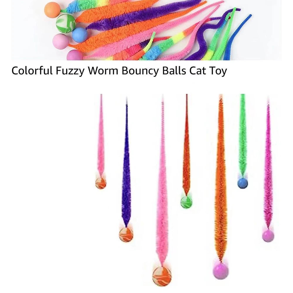 Interactive Colorful Bouncing Ball Cat Toy for Indoor Fun - Smarsty
