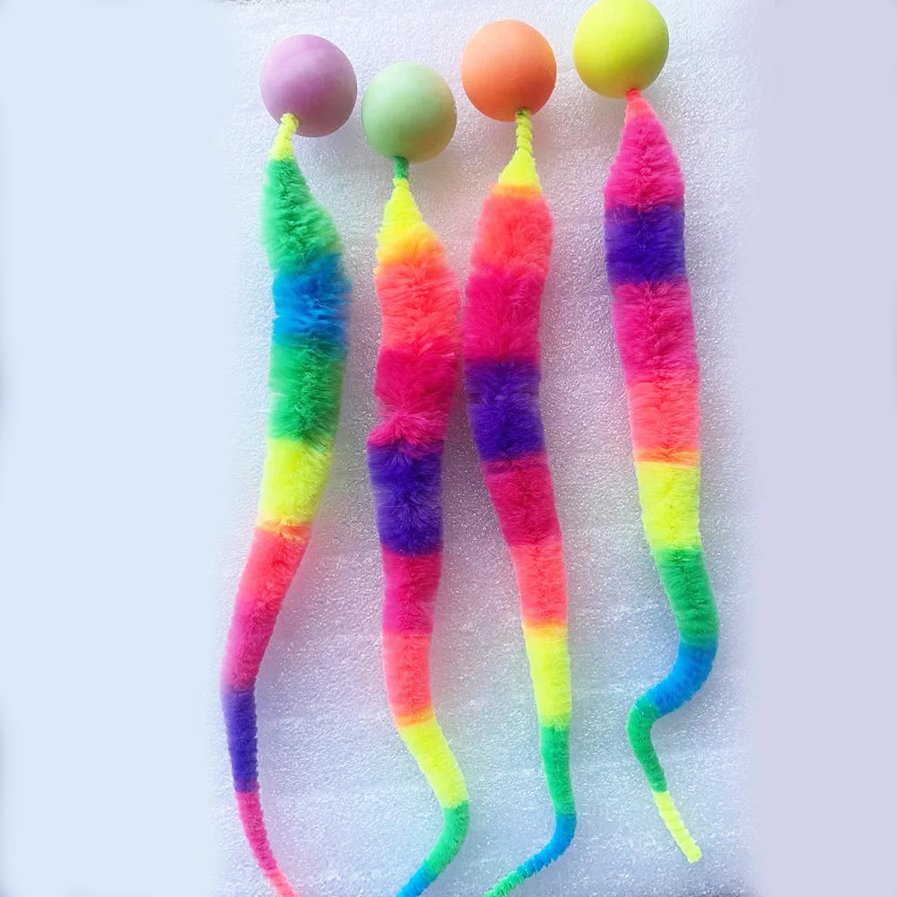 Interactive Colorful Bouncing Ball Cat Toy for Indoor Fun - Smarsty