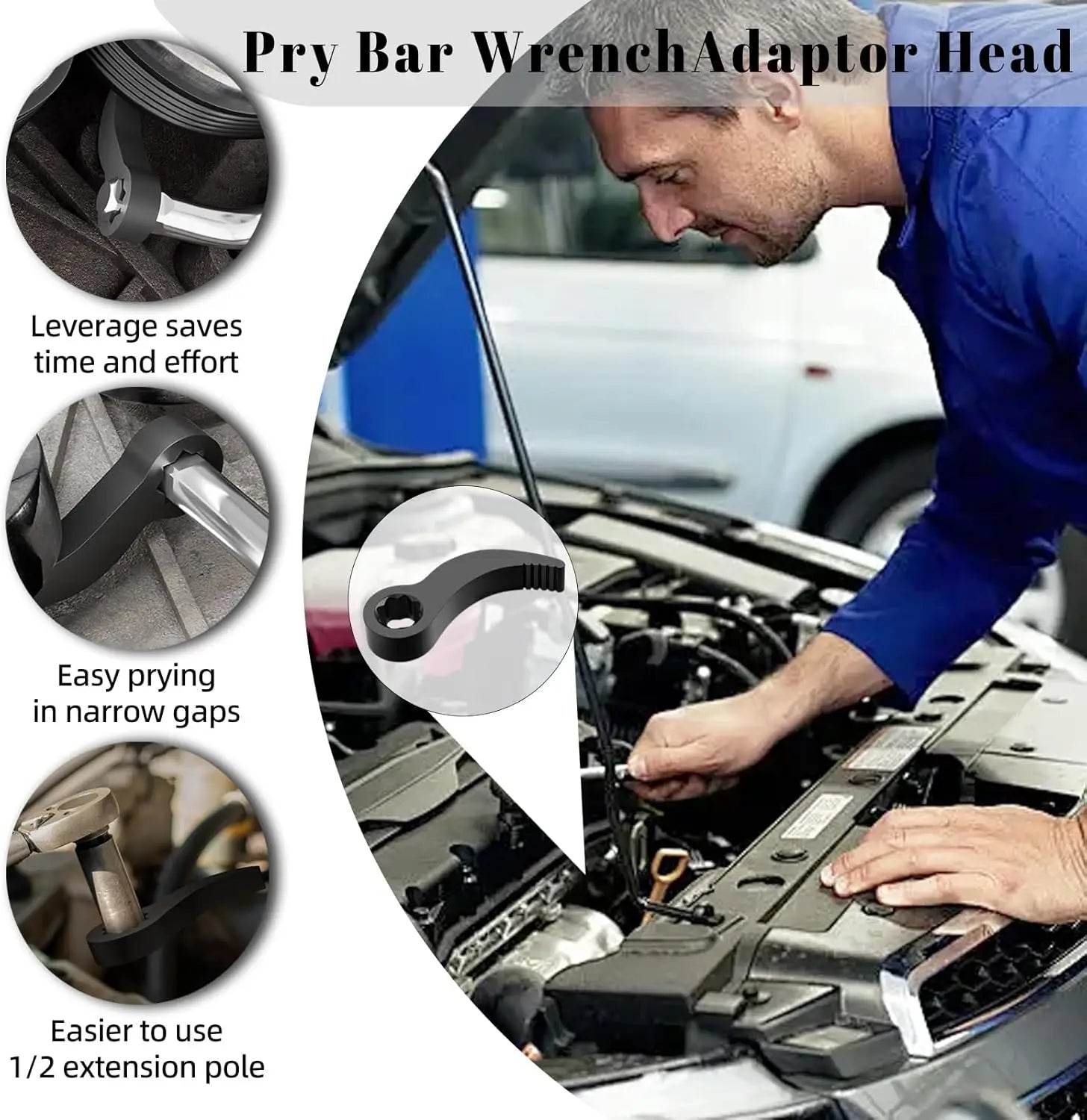 1/2 Inch Ratchet Crowbar Adapter for Car Repairs - Smarsty