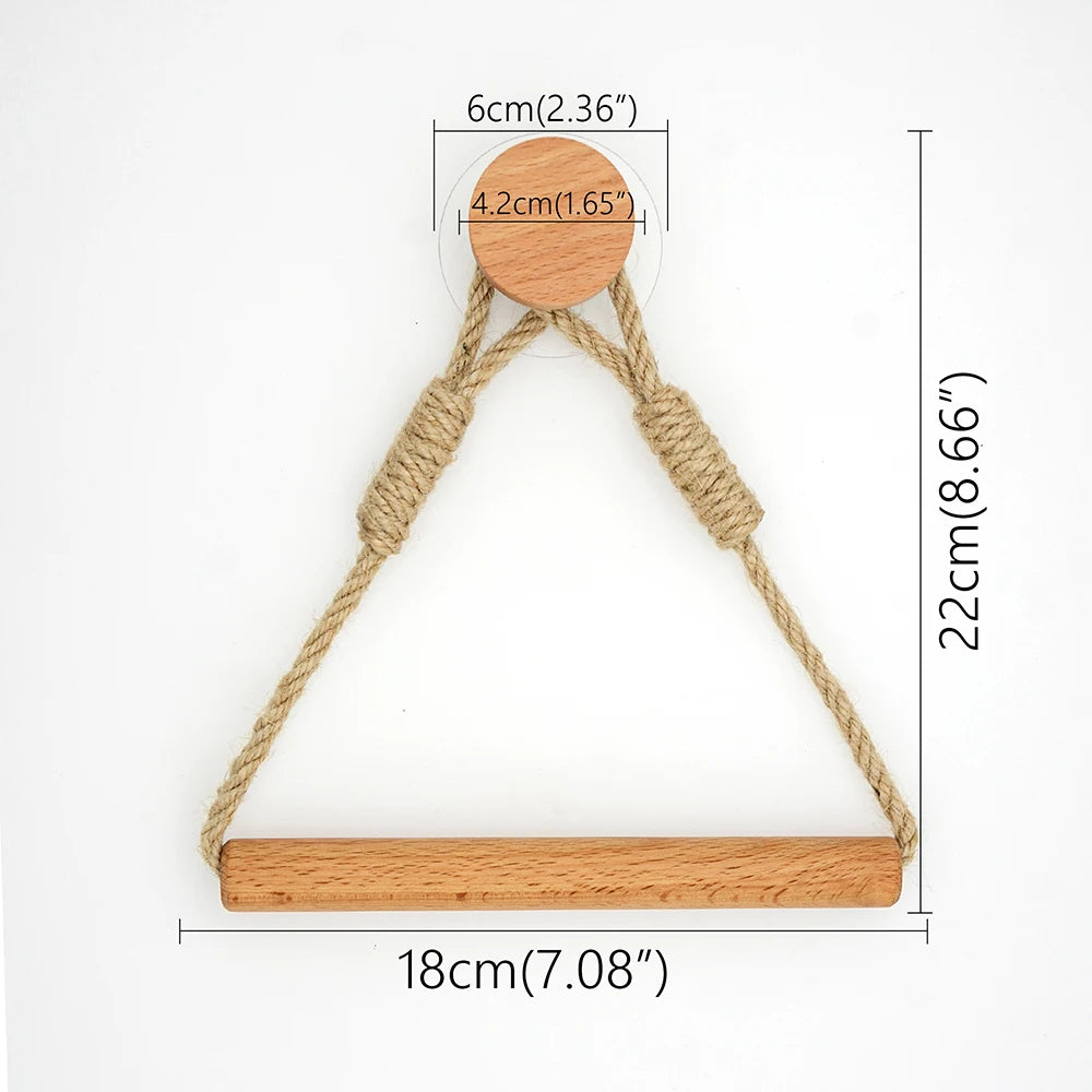 Wooden Wall Mounted Toilet Paper Holder with Towel Rack - Smarsty