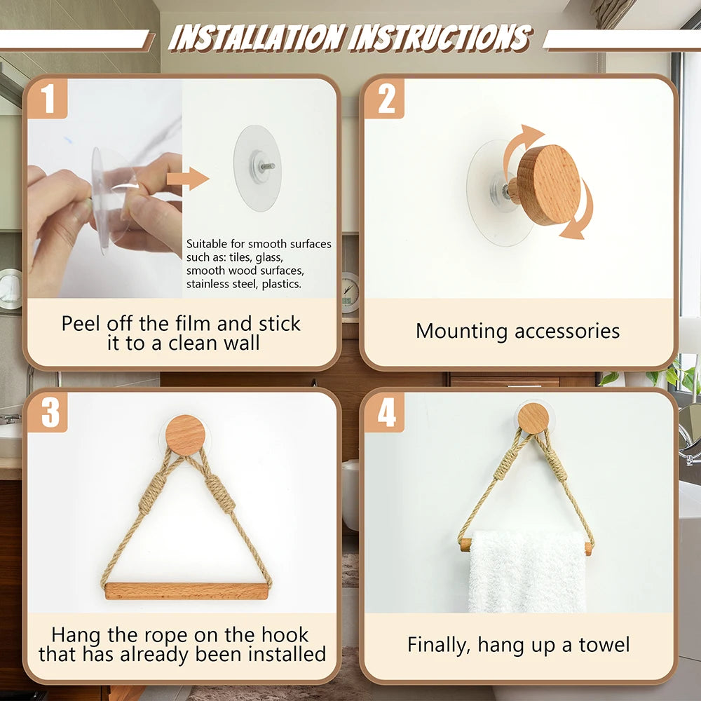 Wooden Wall Mounted Toilet Paper Holder with Towel Rack - Smarsty