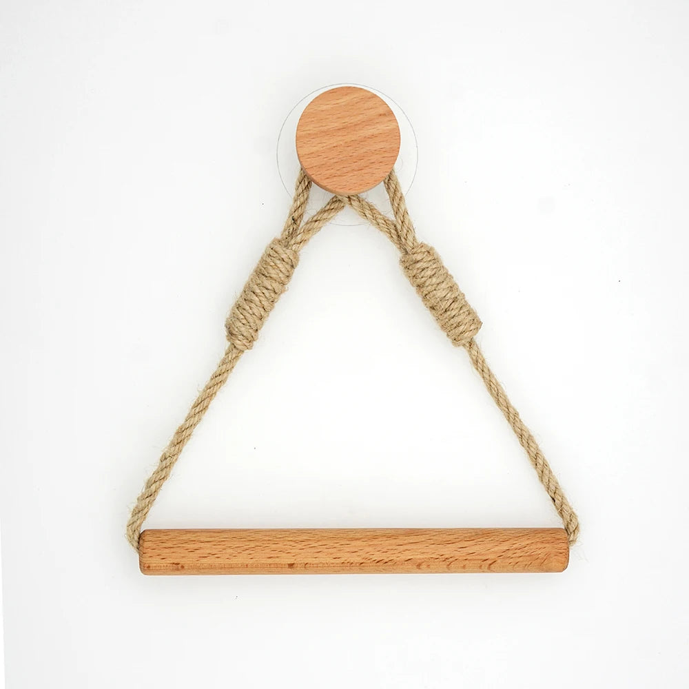 Wooden Wall Mounted Toilet Paper Holder with Towel Rack - Smarsty