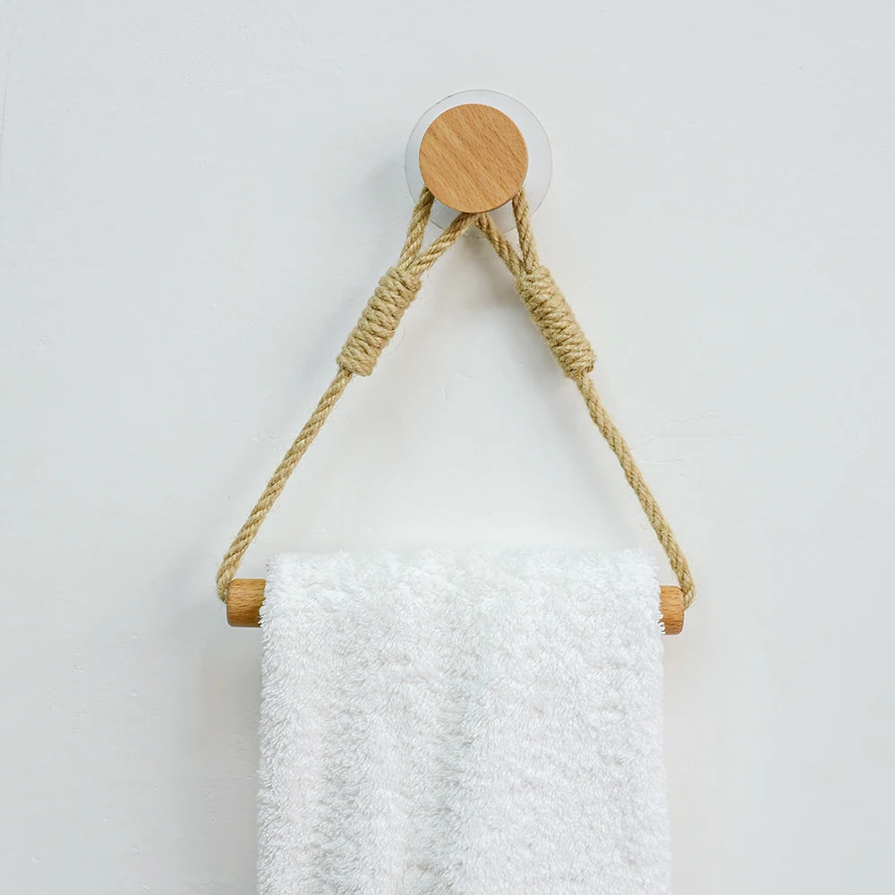 Wooden Wall Mounted Toilet Paper Holder with Towel Rack - Smarsty