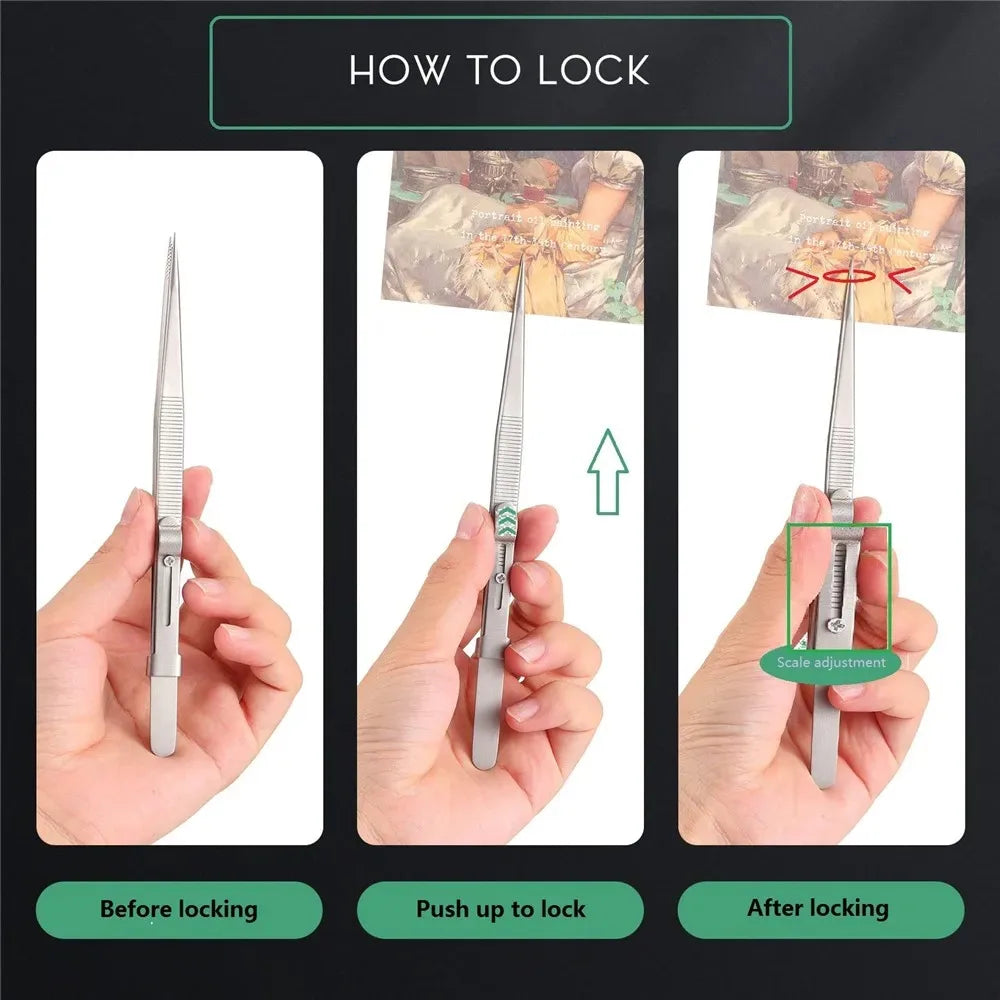 Stainless Steel Adjustable Antistatic Tweezers for Precision Tooling - Smarsty