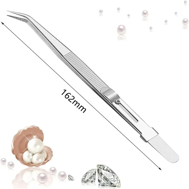 Stainless Steel Adjustable Tweezers for Precision Jewelry Repair - Smarsty