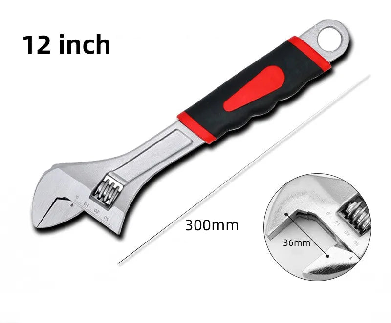 Heavy-Duty Adjustable Wrench for Automotive and Bathroom Repairs - Smarsty