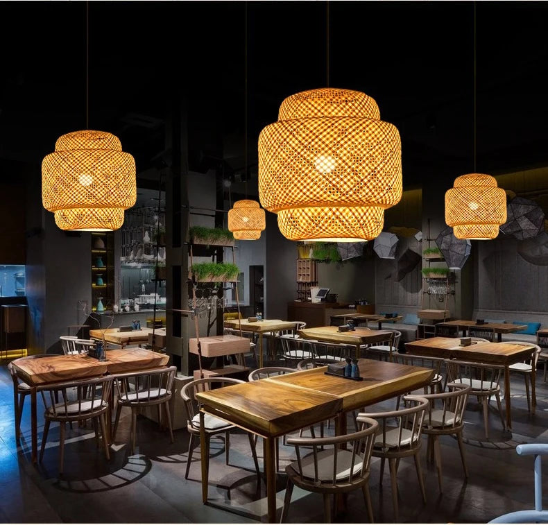 Natural Bamboo Lantern Pendant Light for Cozy Ambiance - Smarsty