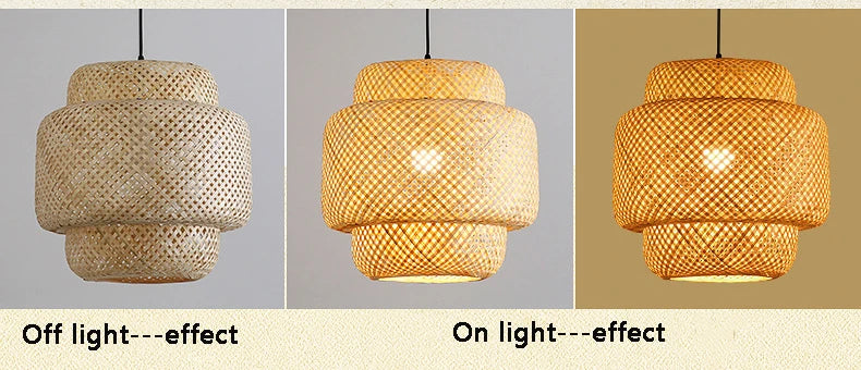 Natural Bamboo Pendant Lamp with Hand-Woven Design - Smarsty