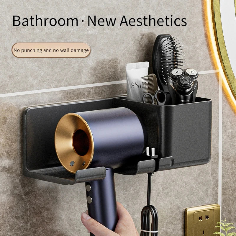 Wall Mounted Hair Dryer Holder Organizer for Bathroom - Smarsty