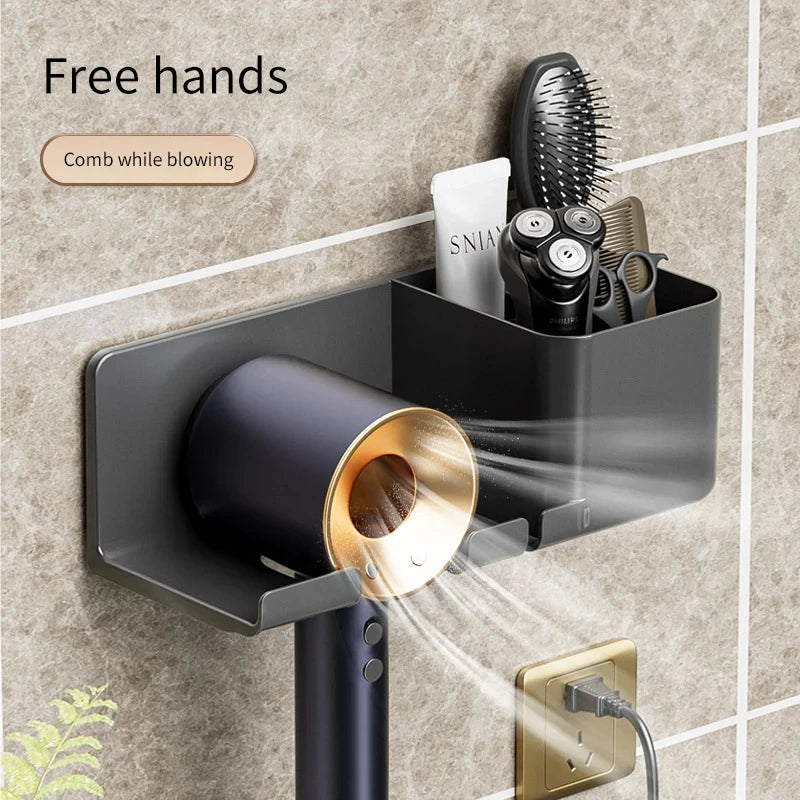 Wall Mounted Hair Dryer Holder Organizer for Bathroom - Smarsty