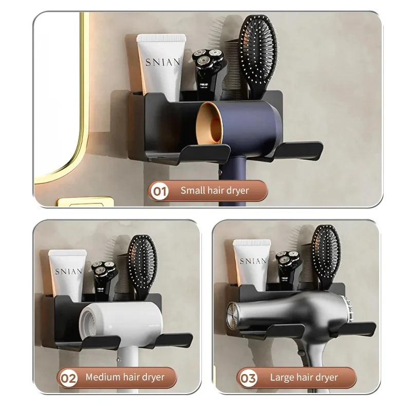 Wall Mounted Hair Dryer Holder Organizer for Bathroom - Smarsty
