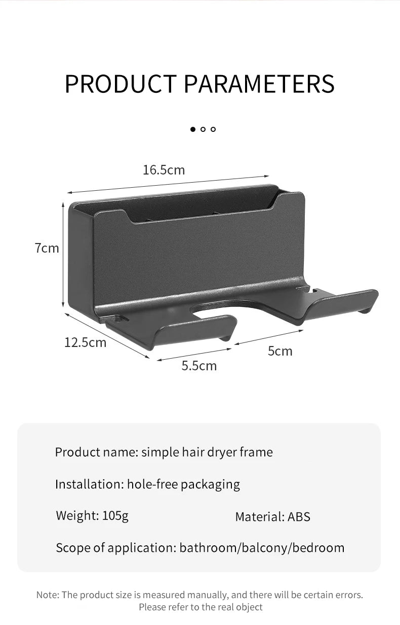Wall Mounted Hair Dryer Holder Organizer for Bathroom - Smarsty