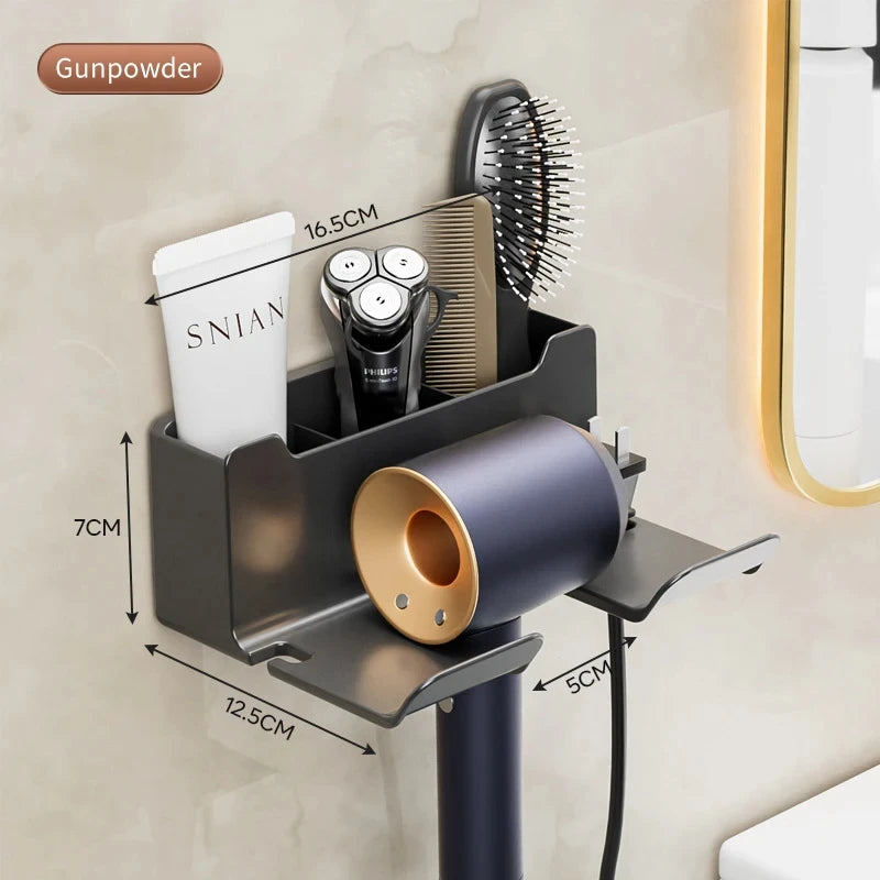 Wall Mounted Hair Dryer Holder Organizer for Bathroom - Smarsty
