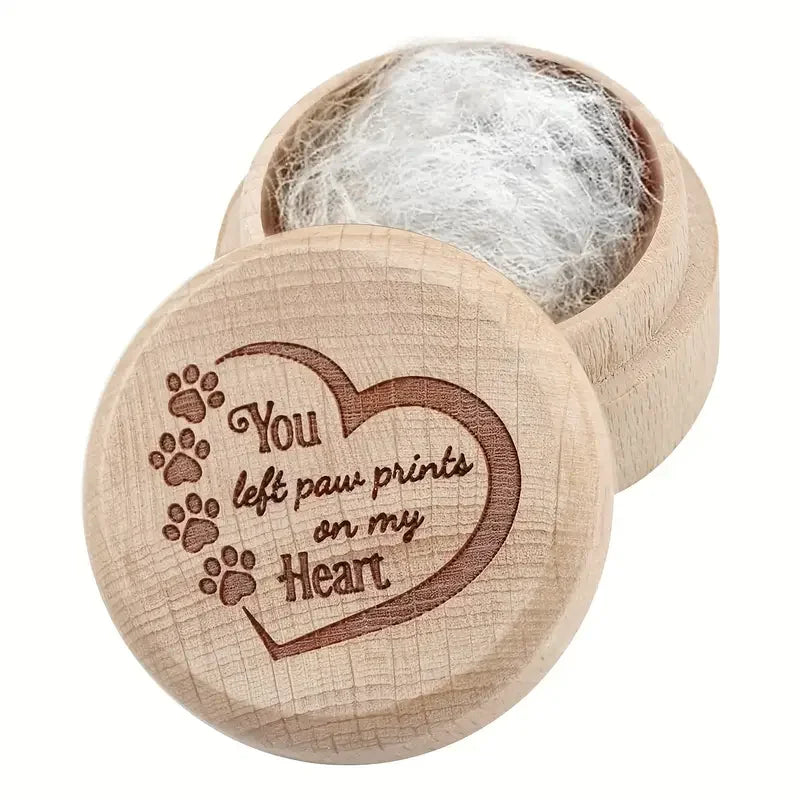 Durable Wooden Dog Hair Keepsake Box for Pet Memorials - Smarsty