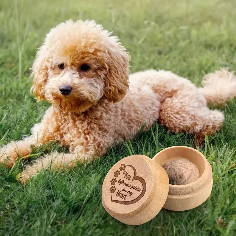 Durable Wooden Dog Hair Keepsake Box for Pet Memorials - Smarsty