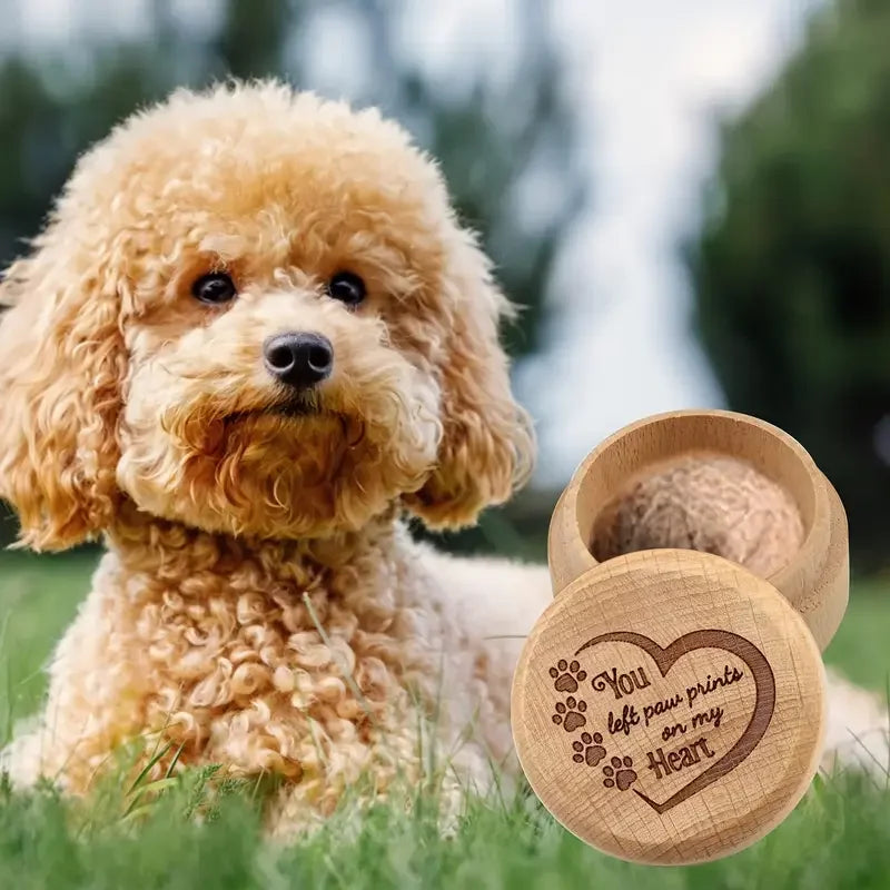 Durable Wooden Dog Hair Keepsake Box for Pet Memorials - Smarsty