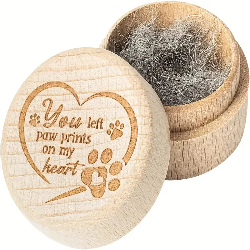 Durable Wooden Dog Hair Keepsake Box for Pet Memorials - Smarsty