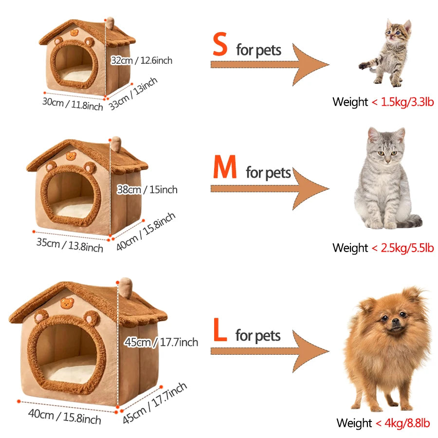 Foldable Pet House for Cats and Small Dogs - Smarsty