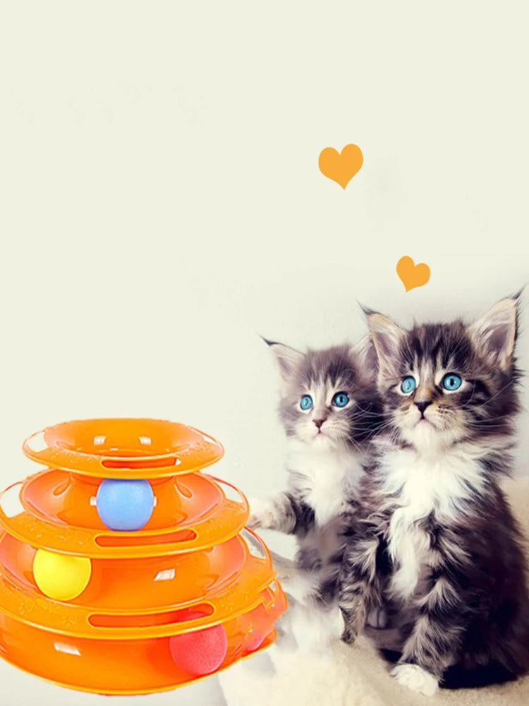 Interactive Three-Layer Cat Turntable Toy for Fun Play - Smarsty